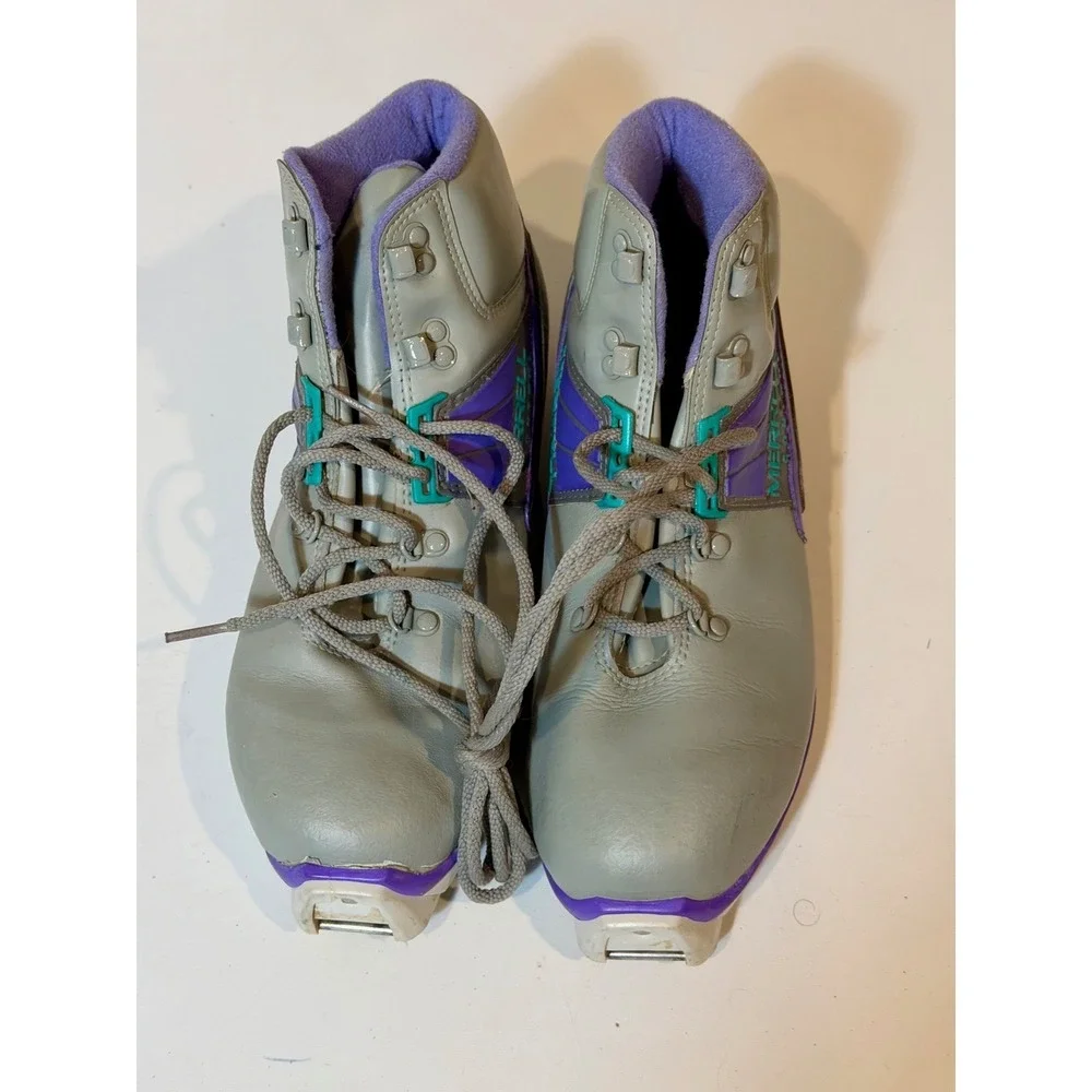 Vtg Merrell Control SNS Profil Cross Country Ski Boots Men‎ 10 Gray Thinsulate